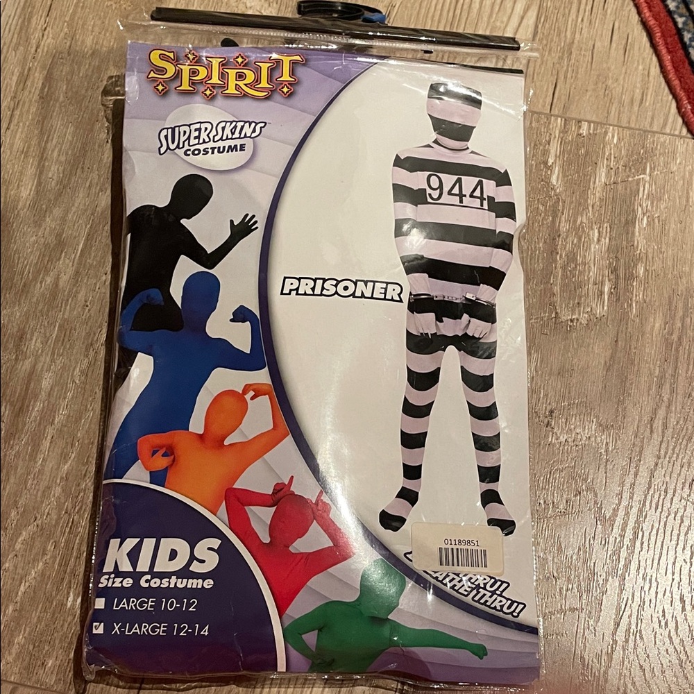 Spirit Super Skins Prisoner Kids Costume - Black and White Stripes